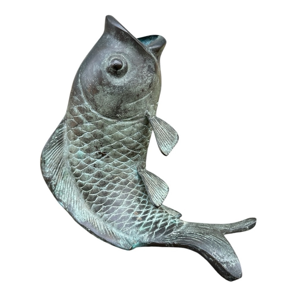 Vintage Decorative metal koi Fish Sculpture